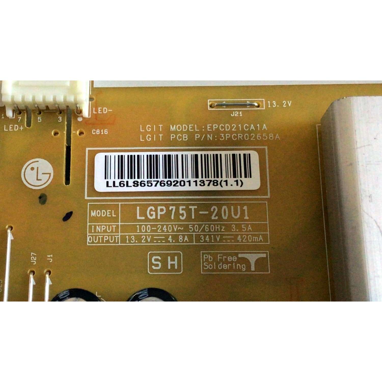 KIT DE TARJETAS PARA TV LG / NUM DE PARTE MAIN EBT66514201 / EAX69109604(1.0) / EAX69109604 / FUENTE EAY65769201 / EAX69063801(1.6) / 65769201 / EAX69063801 / PANEL NC750DQH-AAHR1 / DISPLAY LC750DQK(SN)(A1) / MODELO 75UN8570AUD / 75UN8570AUD.BUSWLKR  - Imagen 2